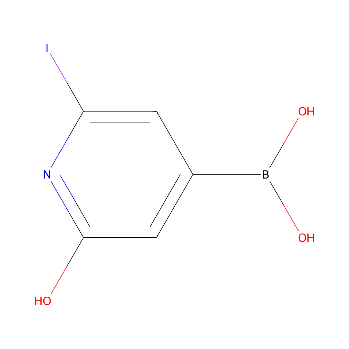 (2-Hydroxy-6-iodopyridin-4-yl)boronic acid molecular structure, CAS 2256747-39-2