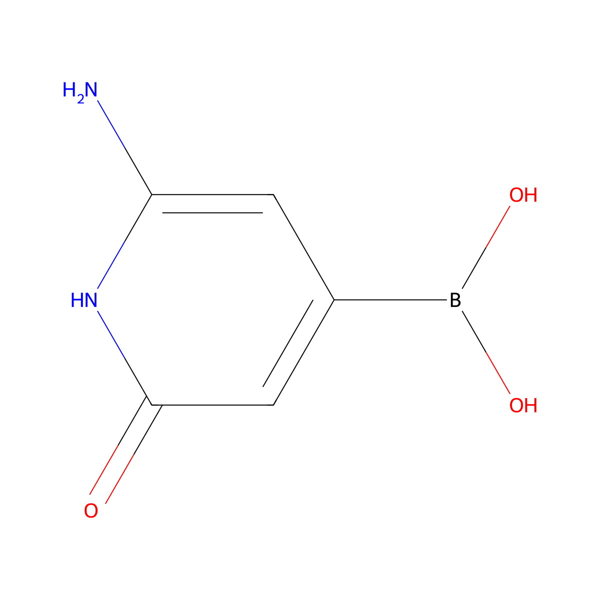 (2-Amino-6-hydroxypyridin-4-YL)boronic acid molecular structure, CAS 2256747-40-5