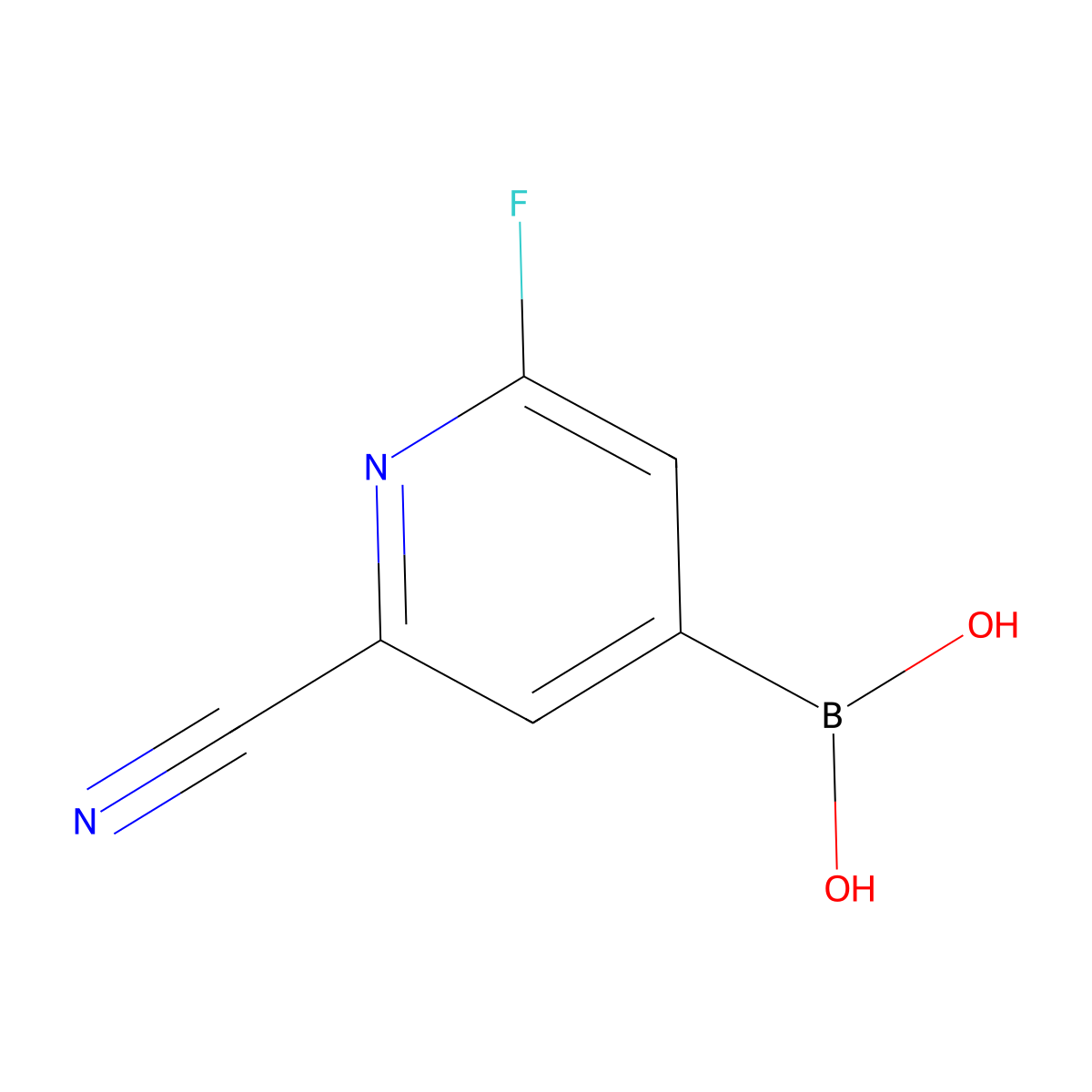 (2-Cyano-6-fluoropyridin-4-YL)boronic acid molecular structure, CAS 2256747-46-1