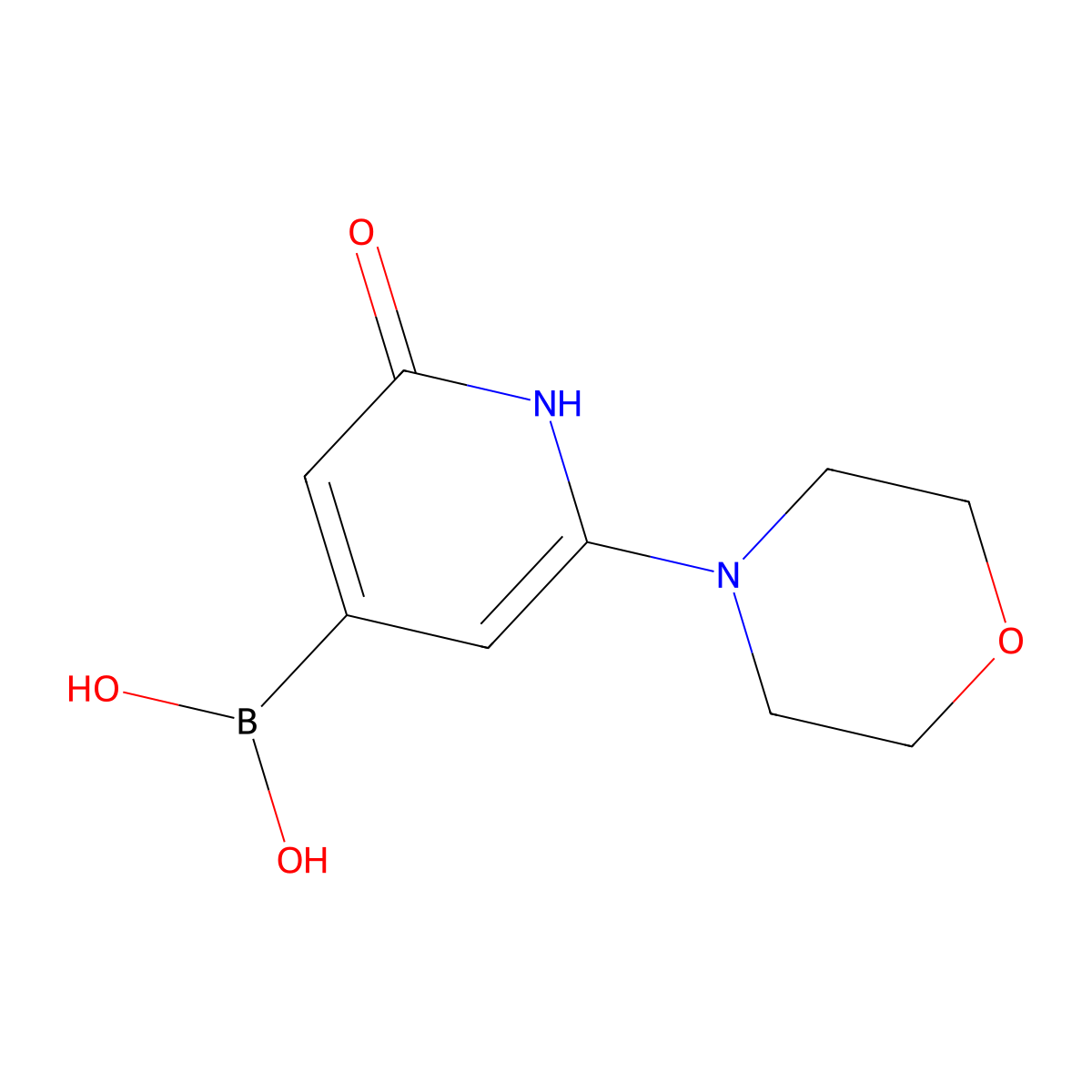 (2-Hydroxy-6-morpholinopyridin-4-yl)boronic acid molecular structure, CAS 2256747-50-7