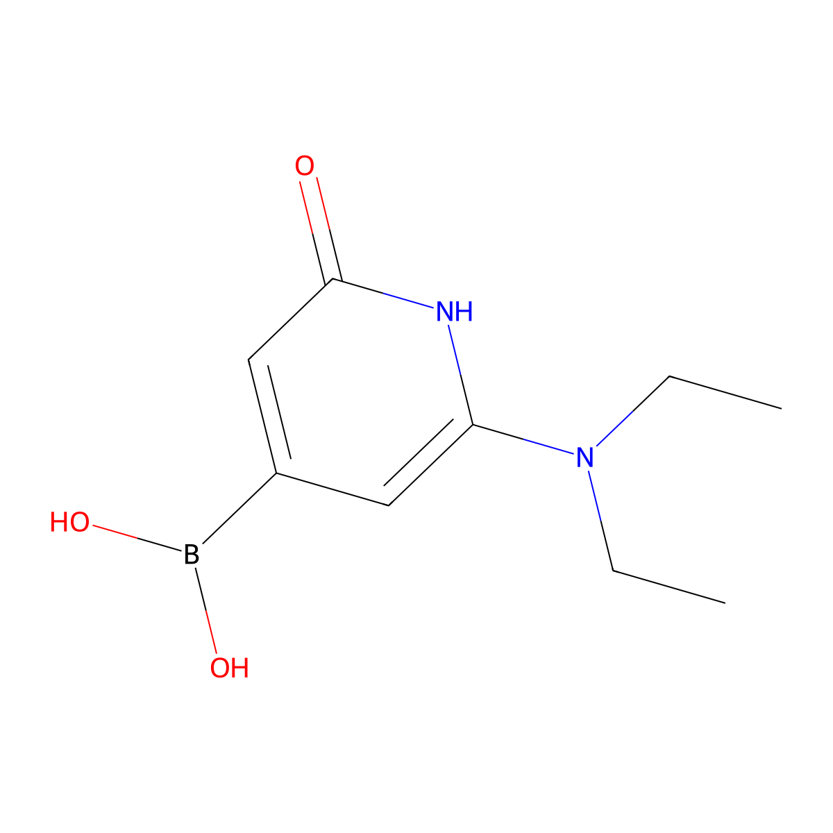 (2-(Diethylamino)-6-hydroxypyridin-4-yl)boronic acid molecular structure, CAS 2256747-58-5