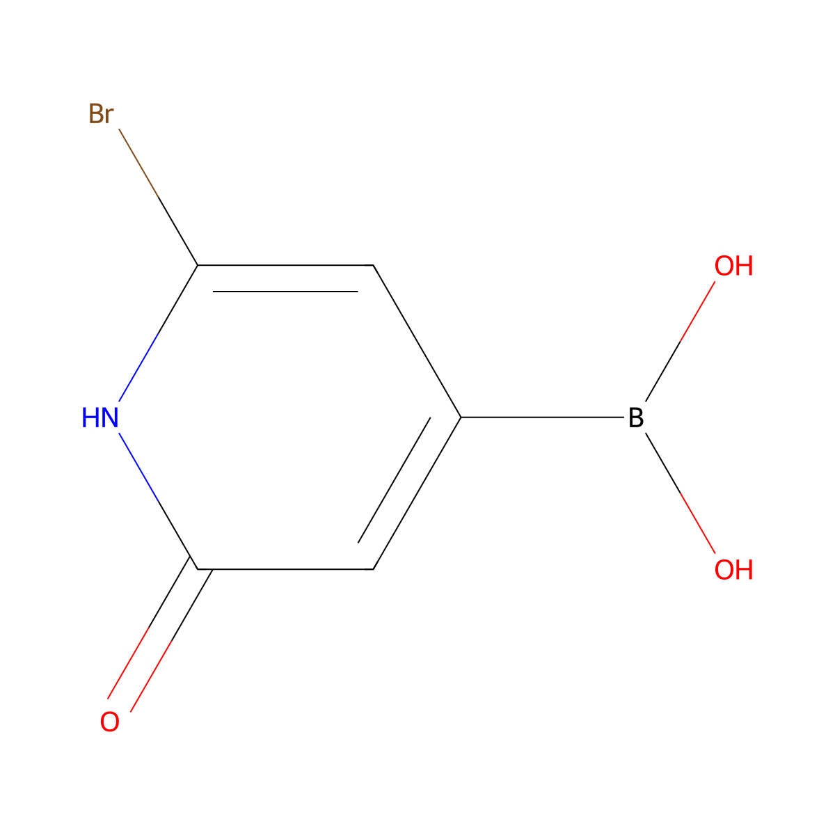 (2-Bromo-6-hydroxypyridin-4-YL)boronic acid molecular structure, CAS 2256747-66-5