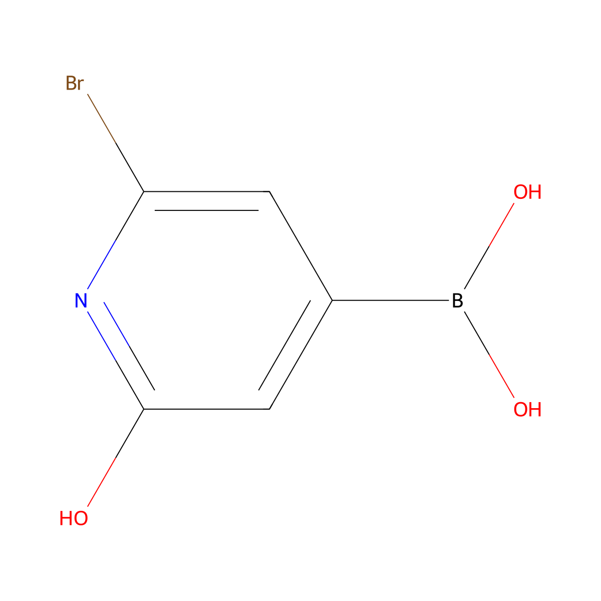 (2-Bromo-6-hydroxypyridin-4-YL)boronic acid molecular structure, CAS 2256747-66-5