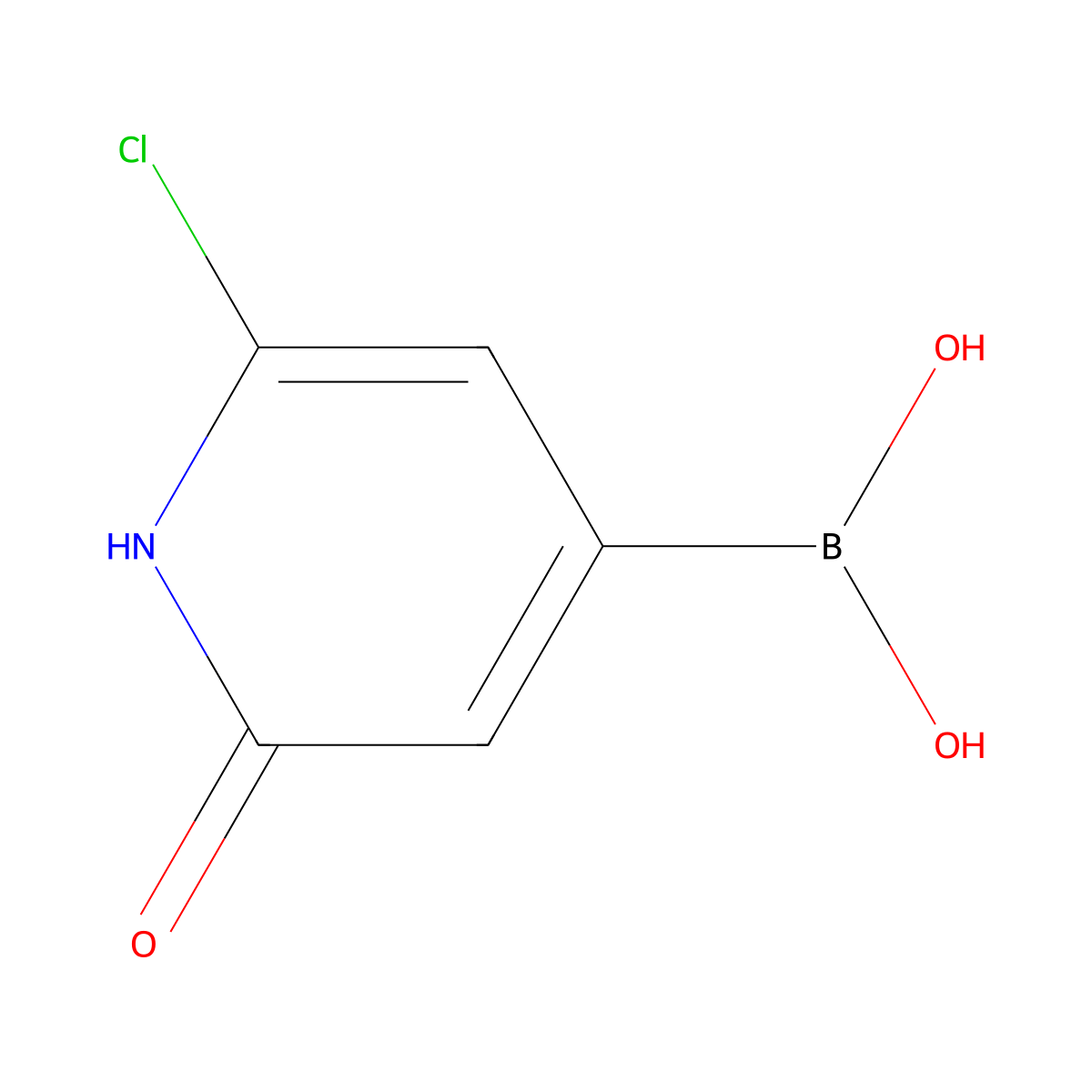 (2-Chloro-6-hydroxypyridin-4-YL)boronic acid molecular structure, CAS 2256747-67-6