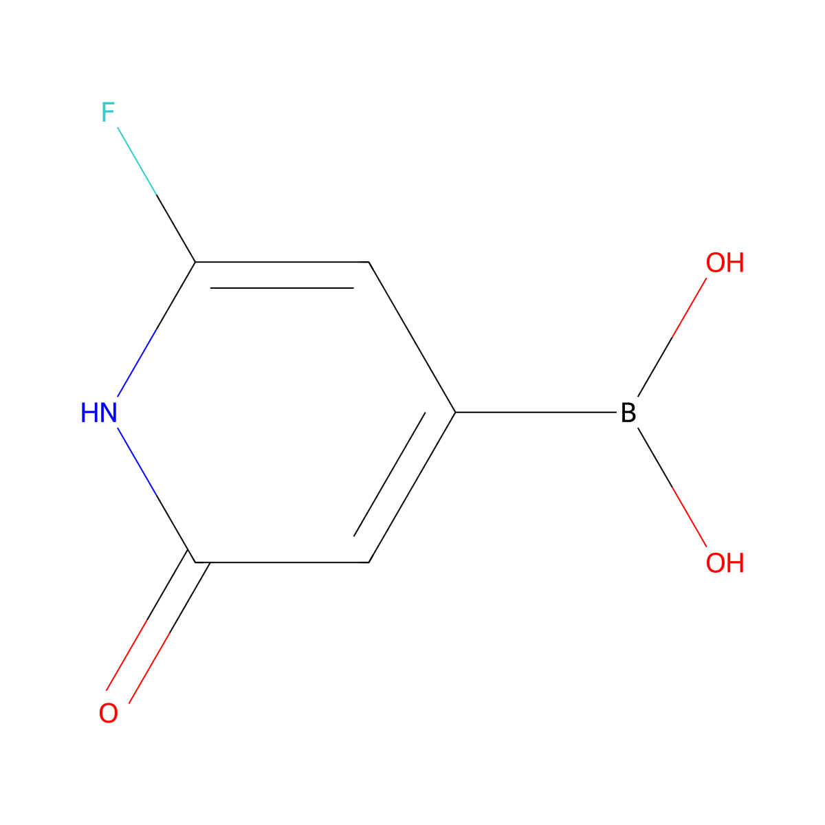 (2-Fluoro-6-hydroxypyridin-4-YL)boronic acid molecular structure, CAS 2256747-68-7