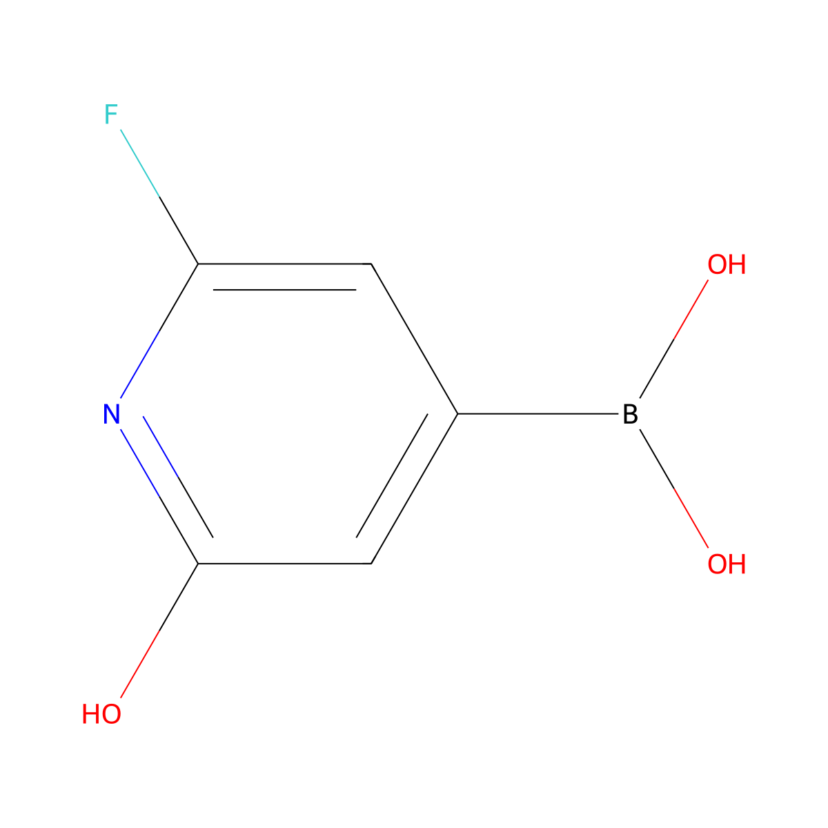 (2-Fluoro-6-hydroxypyridin-4-YL)boronic acid molecular structure, CAS 2256747-68-7