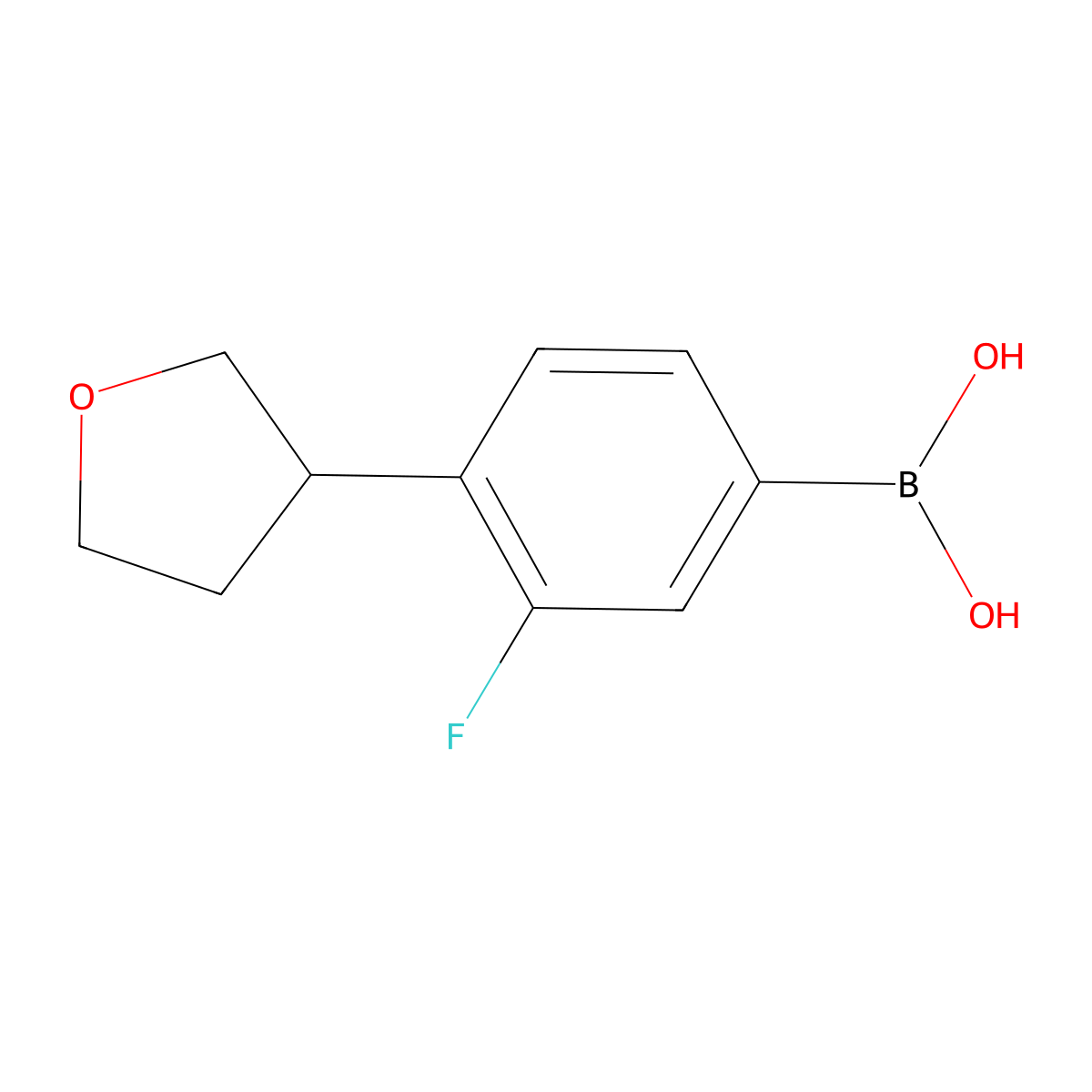 (3-Fluoro-4-(tetrahydrofuran-3-yl)phenyl)boronic acid molecular structure, CAS 2256747-69-8