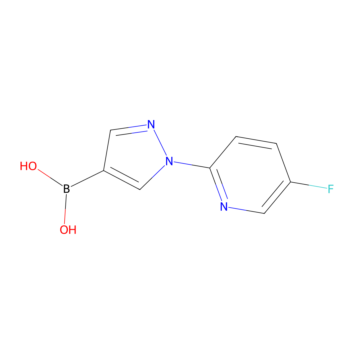 1-(5-Fluoro-2-pyridyl)-1H-pyrazole-4-boronic Acid molecular structure, CAS 2256747-78-9