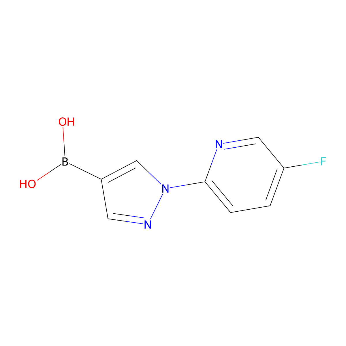 1-(5-Fluoro-2-pyridyl)-1H-pyrazole-4-boronic Acid molecular structure, CAS 2256747-78-9