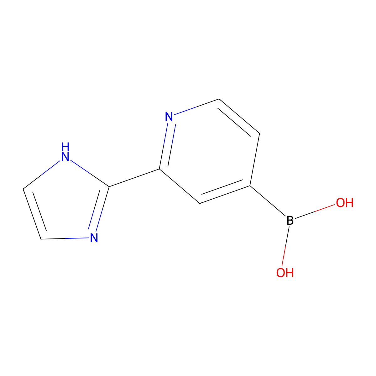 (2-(1H-imidazol-2-yl)pyridin-4-yl)boronic acid molecular structure, CAS 2256747-80-3