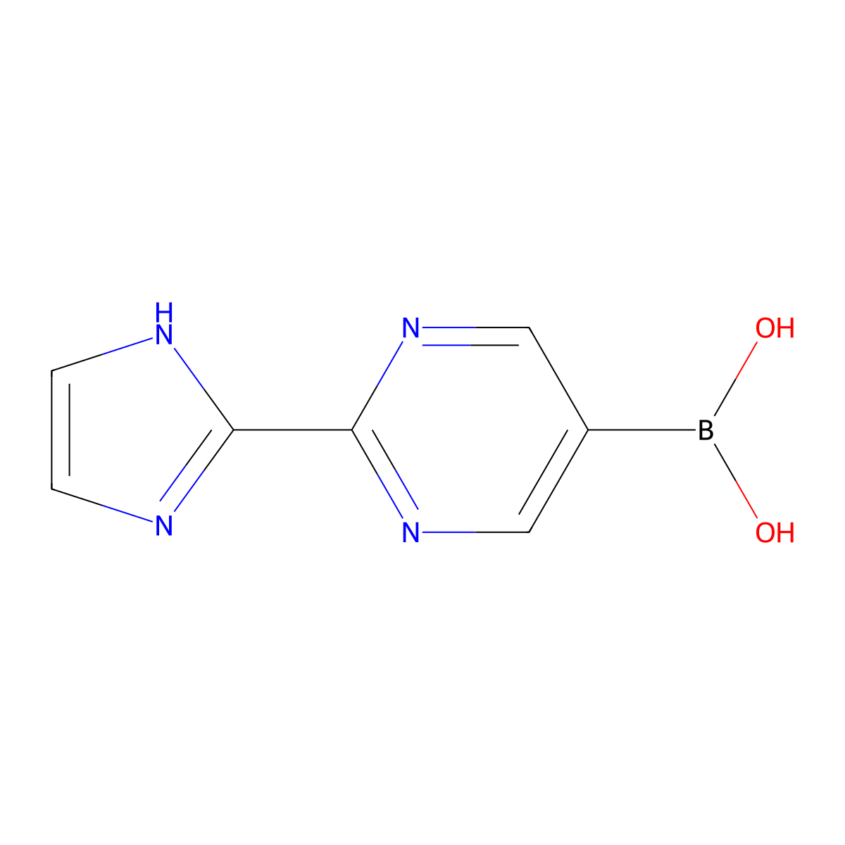 (2-(1H-imidazol-2-yl)pyrimidin-5-yl)boronic acid molecular structure, CAS 2256747-81-4