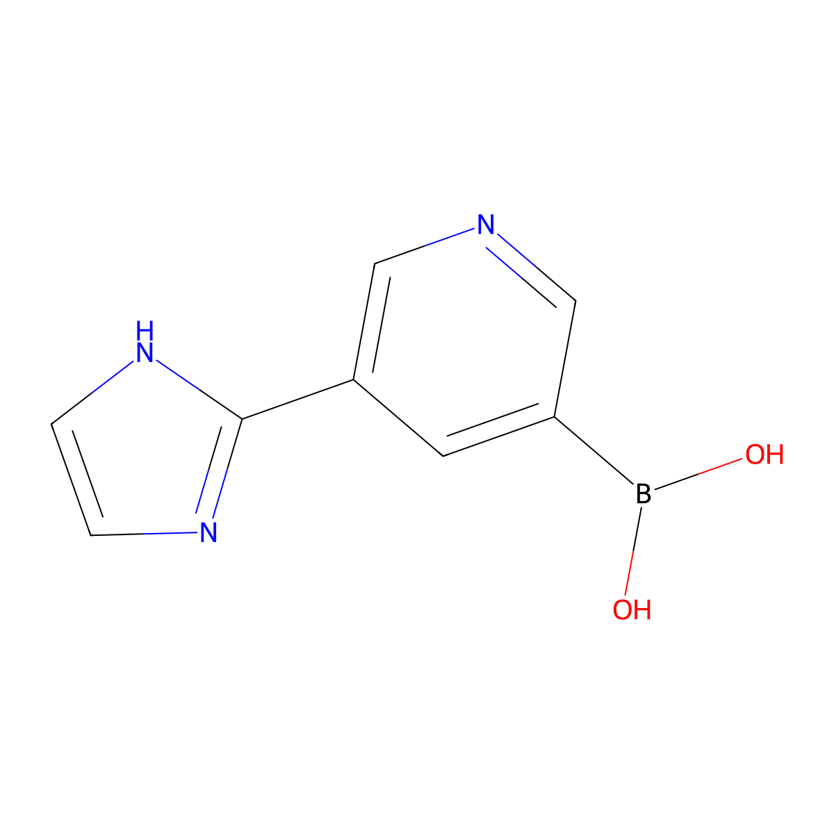 (5-(1H-imidazol-2-yl)pyridin-3-yl)boronic acid molecular structure, CAS 2256747-82-5