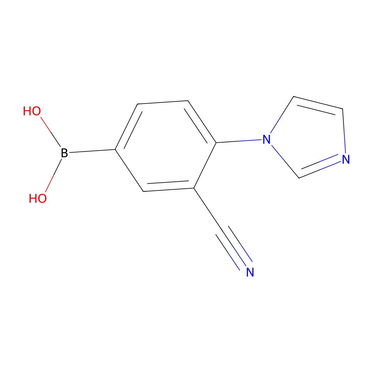 (3-cyano-4-(1H-imidazol-1-yl)phenyl)boronic acid molecular structure, CAS 2256747-86-9