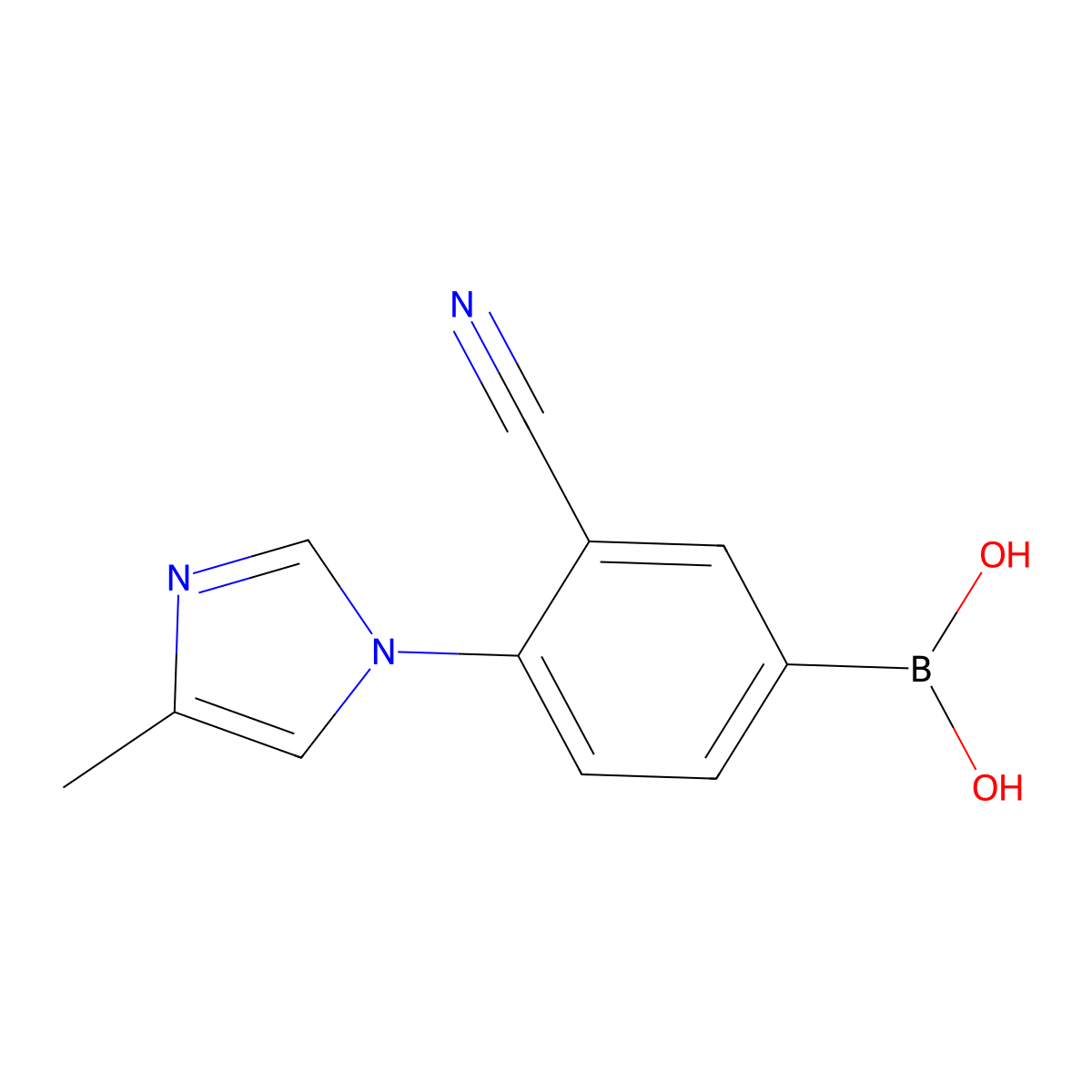 (3-cyano-4-(4-methyl-1H-imidazol-1-yl)phenyl)boronic acid molecular structure, CAS 2256747-88-1