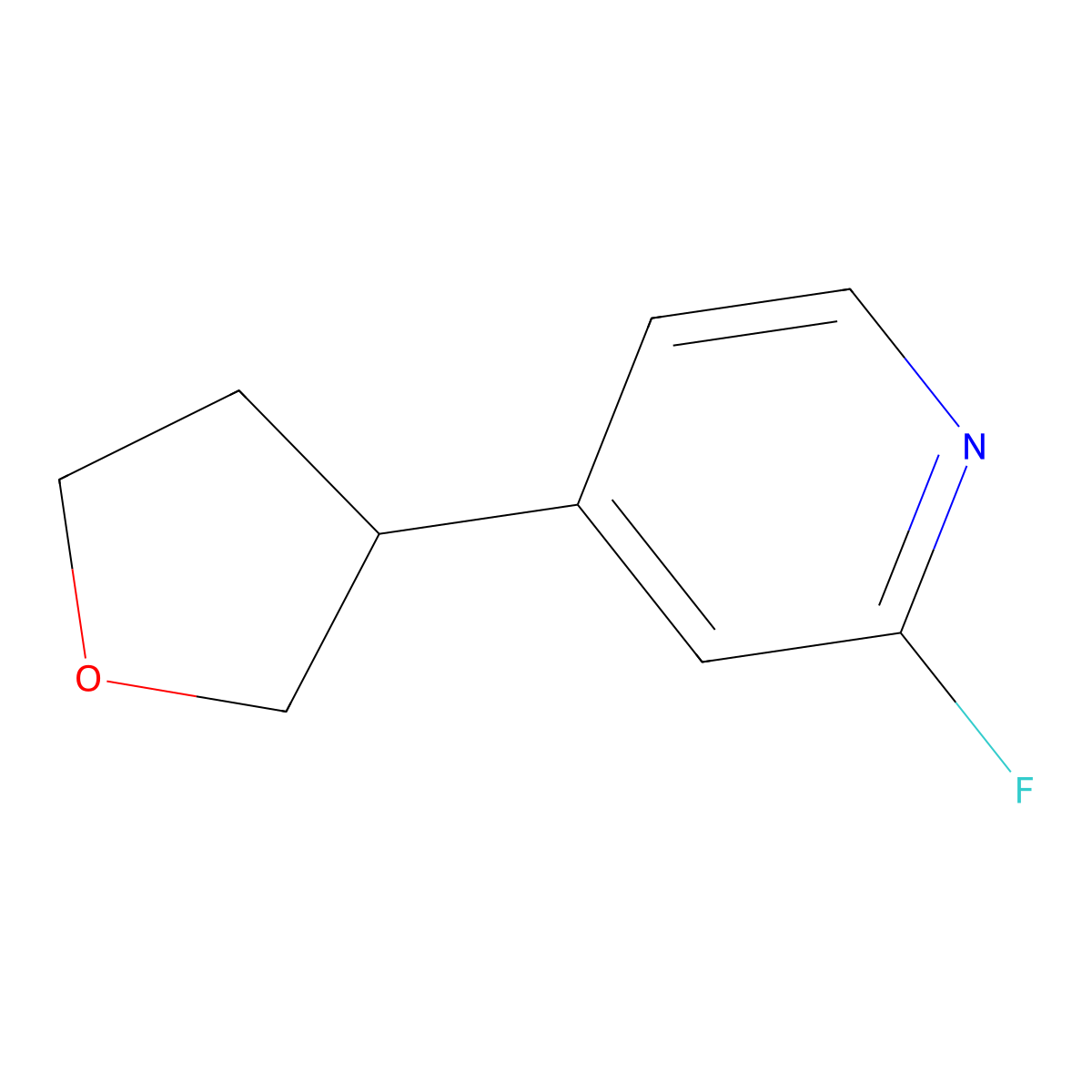 2-Fluoro-4-(tetrahydrofuran-3-yl)pyridine molecular structure, CAS 2256747-90-5