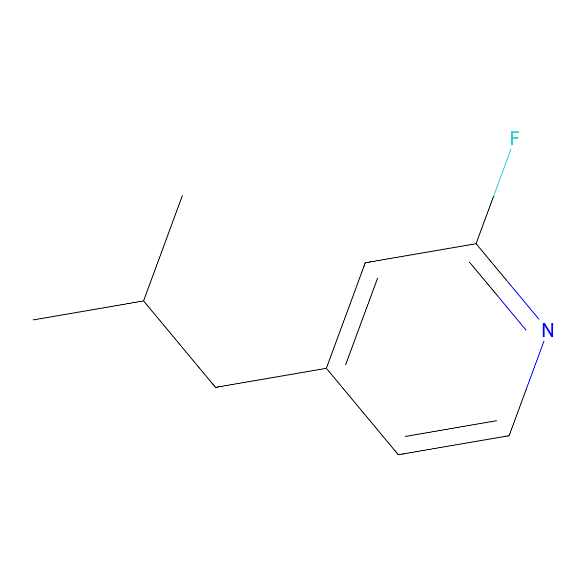 2-Fluoro-4-isobutylpyridine molecular structure, CAS 2256747-93-8