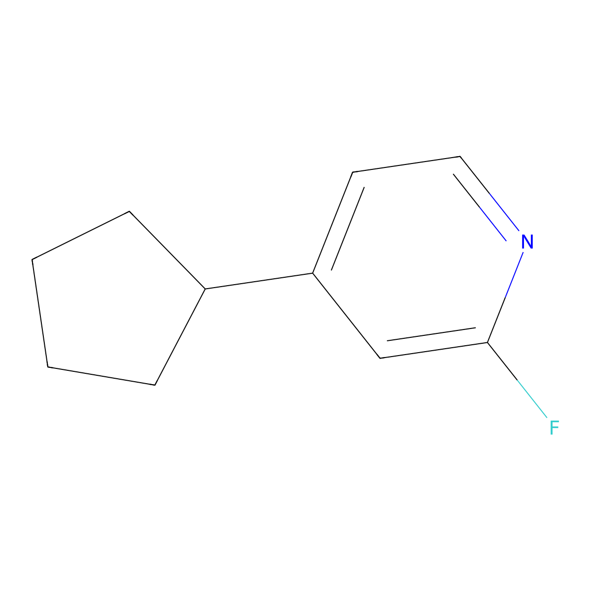 4-Cyclopentyl-2-fluoropyridine molecular structure, CAS 2256747-96-1