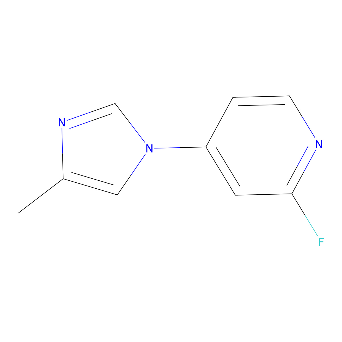 2-fluoro-4-(4-methyl-1H-imidazol-1-yl)pyridine molecular structure, CAS 2256747-97-2