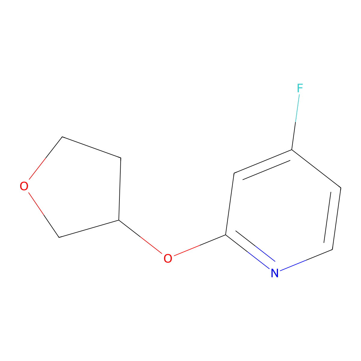 4-Fluoro-2-((tetrahydrofuran-3-yl)oxy)pyridine molecular structure, CAS 2256747-99-4