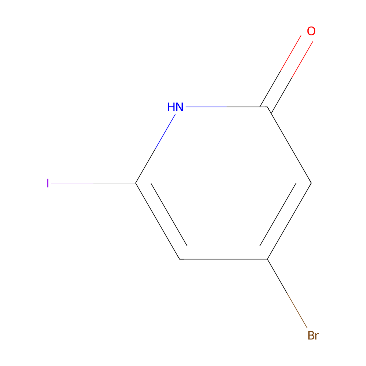 4-bromo-6-iodopyridin-2(1H)-one molecular structure, CAS 2256748-03-3