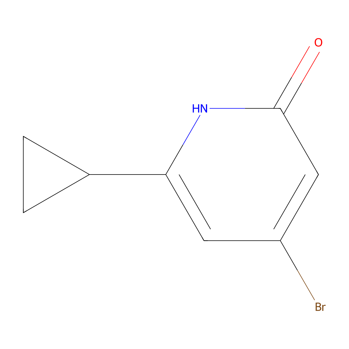 4-bromo-6-cyclopropylpyridin-2(1H)-one molecular structure, CAS 2256748-04-4