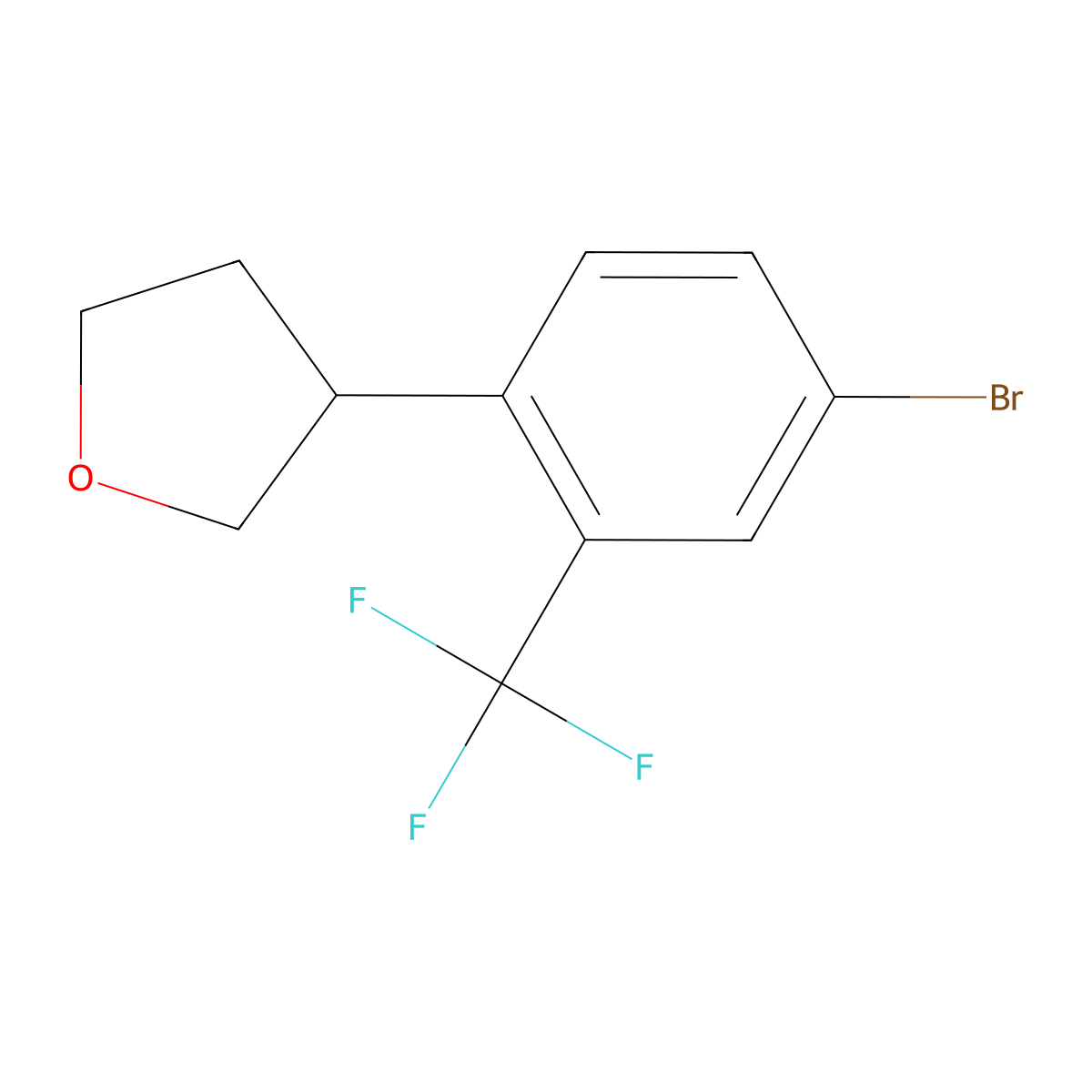 3-(4-Bromo-2-(trifluoromethyl)phenyl)tetrahydrofuran molecular structure, CAS 2256748-05-5