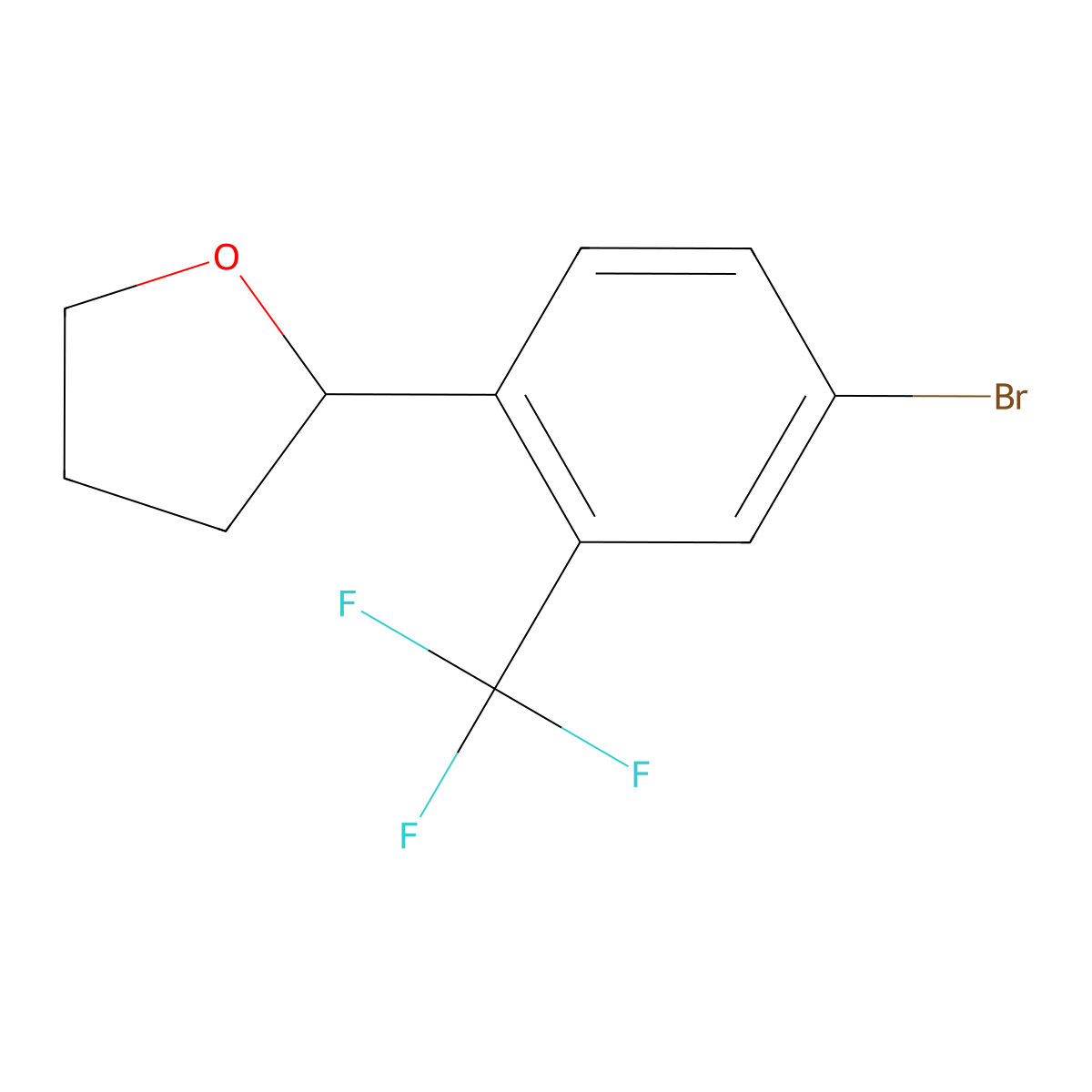 2-(4-Bromo-2-(trifluoromethyl)phenyl)tetrahydrofuran molecular structure, CAS 2256748-06-6