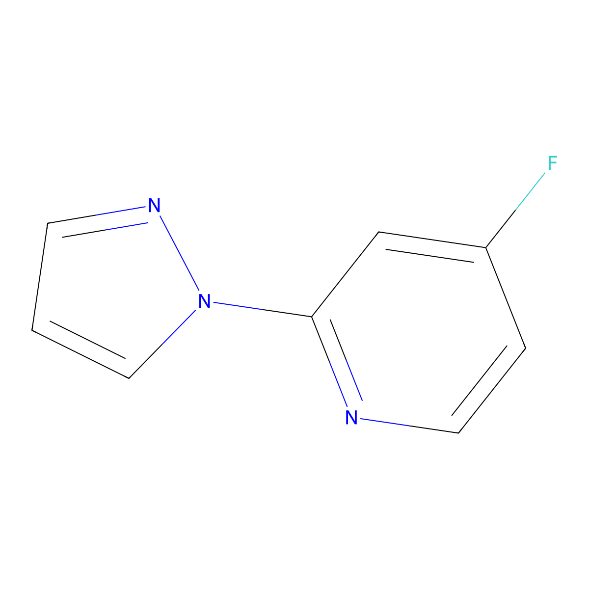4-fluoro-2-(1H-pyrazol-1-yl)pyridine molecular structure, CAS 2256748-11-3