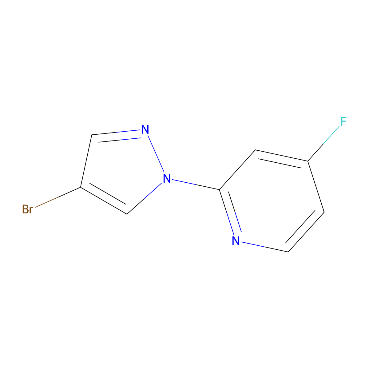 2-(4-bromo-1H-pyrazol-1-yl)-4-fluoropyridine molecular structure, CAS 2256748-12-4