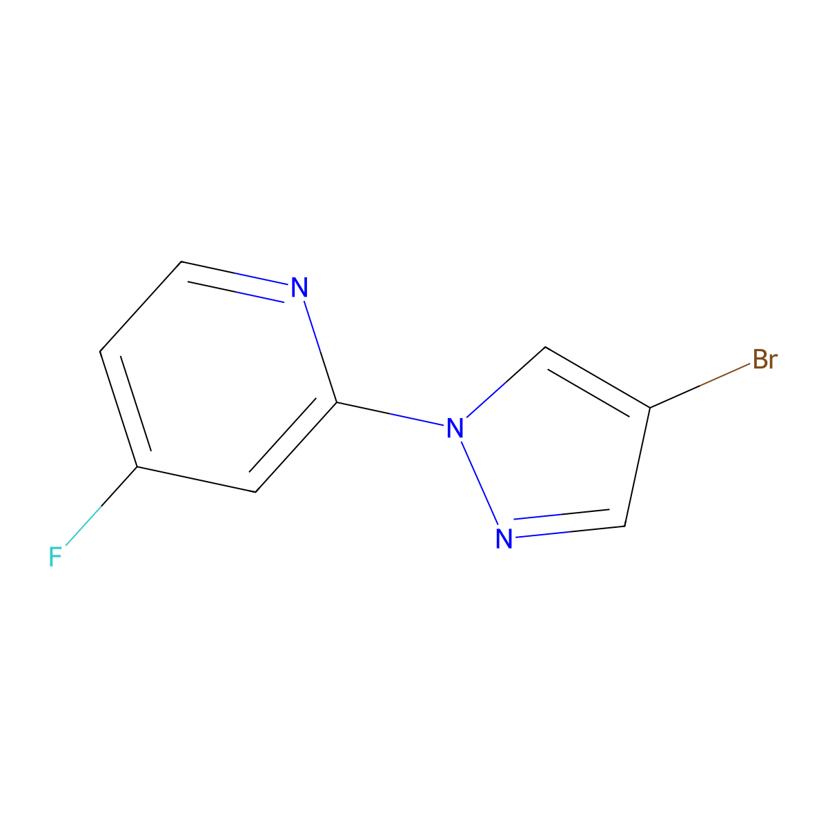 2-(4-bromo-1H-pyrazol-1-yl)-4-fluoropyridine molecular structure, CAS 2256748-12-4