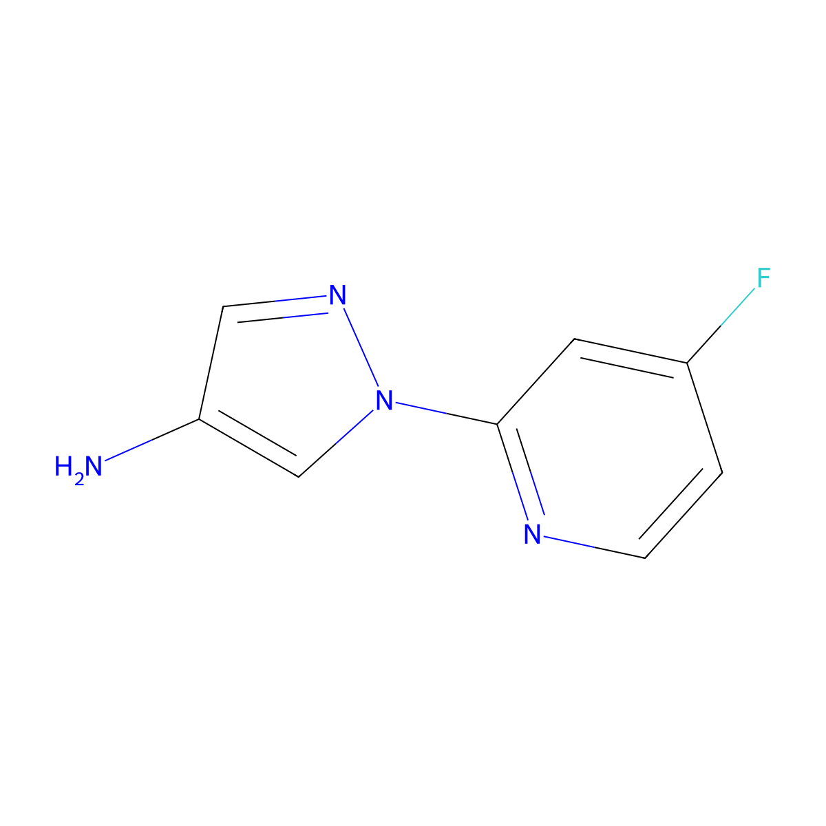 1-(4-fluoropyridin-2-yl)-1H-pyrazol-4-amine molecular structure, CAS 2256748-13-5