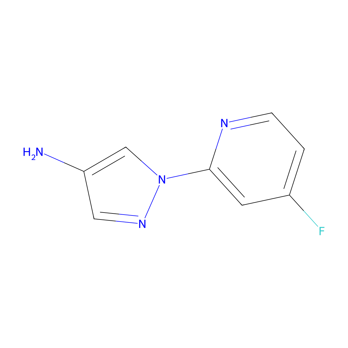 1-(4-fluoropyridin-2-yl)-1H-pyrazol-4-amine molecular structure, CAS 2256748-13-5