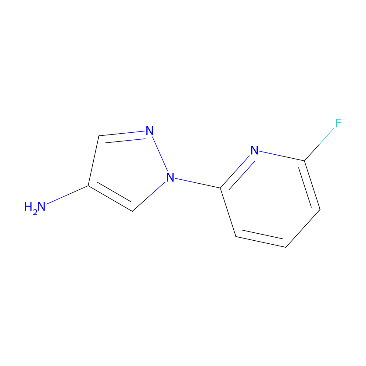 1-(6-fluoropyridin-2-yl)-1H-pyrazol-4-amine molecular structure, CAS 2256748-14-6