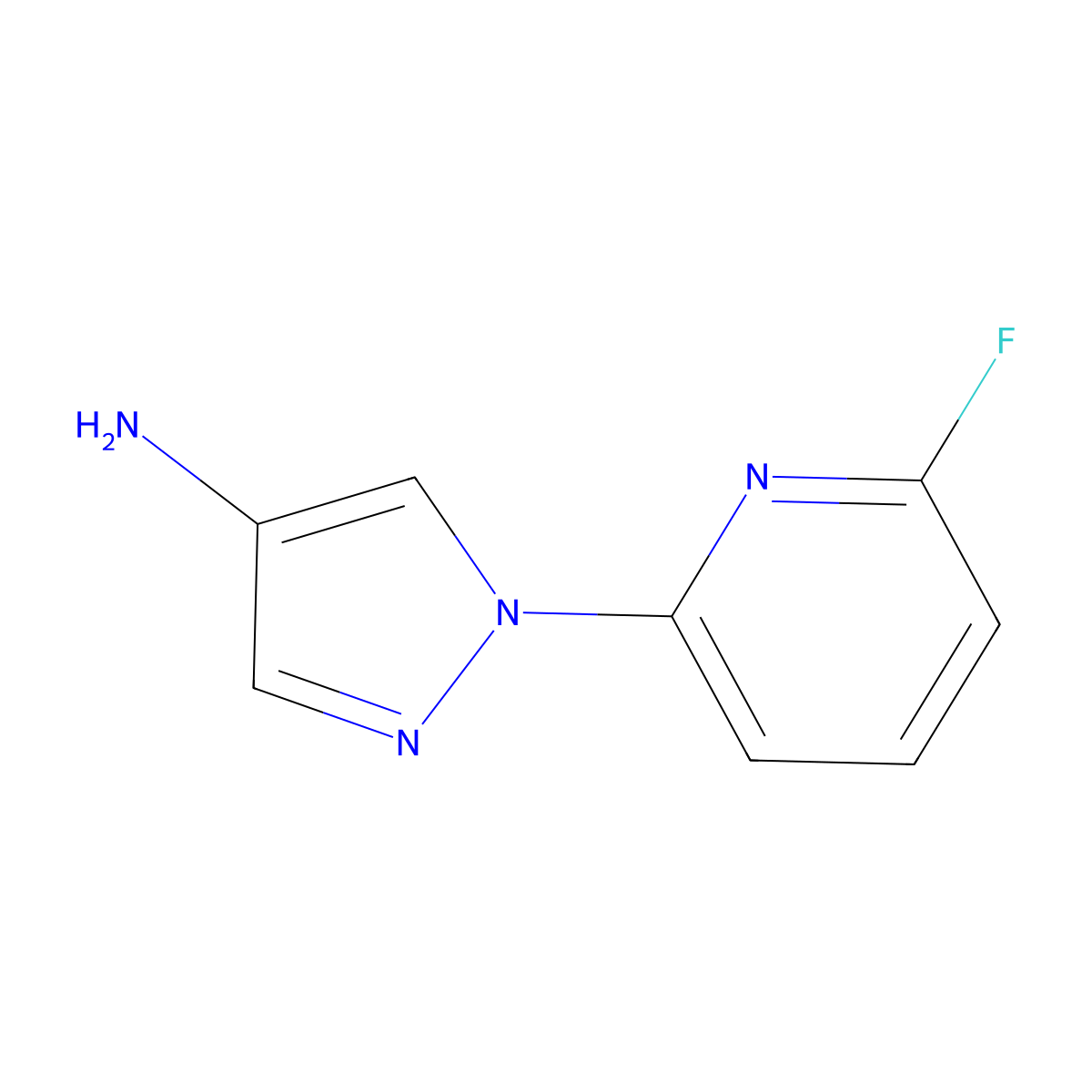 1-(6-fluoropyridin-2-yl)-1H-pyrazol-4-amine molecular structure, CAS 2256748-14-6