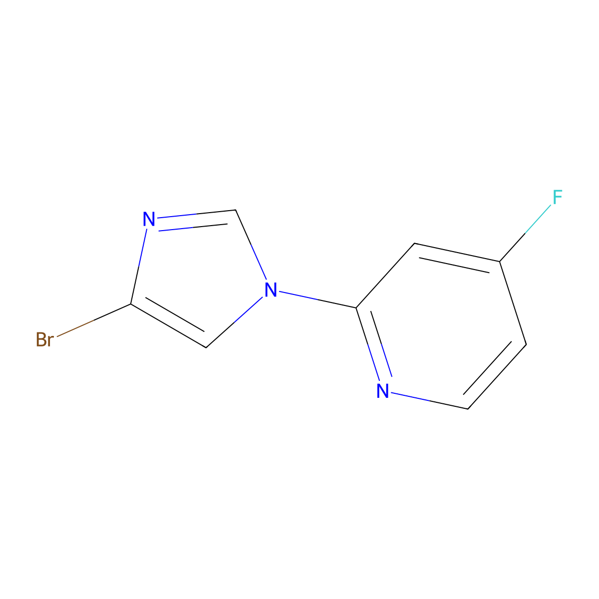 2-(4-bromo-1H-imidazol-1-yl)-4-fluoropyridine molecular structure, CAS 2256748-16-8
