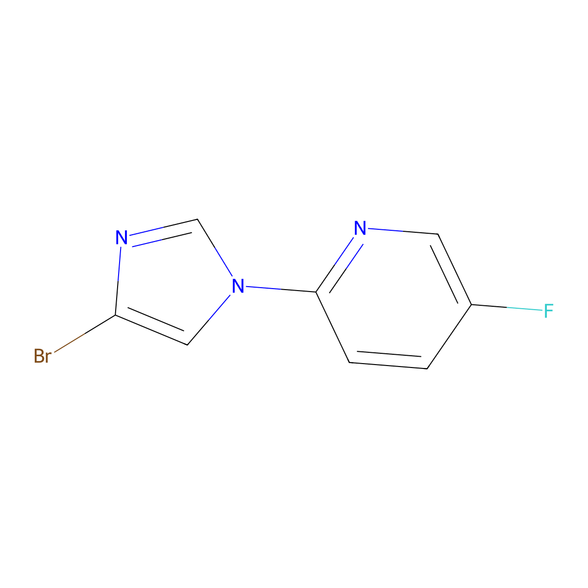 2-(4-bromo-1H-imidazol-1-yl)-5-fluoropyridine molecular structure, CAS 2256748-18-0