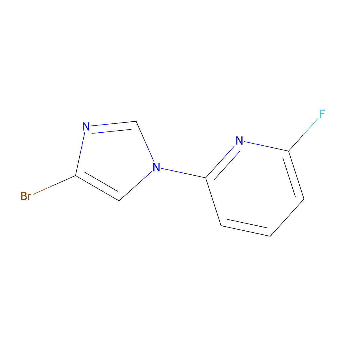 2-(4-bromo-1H-imidazol-1-yl)-6-fluoropyridine molecular structure, CAS 2256748-20-4