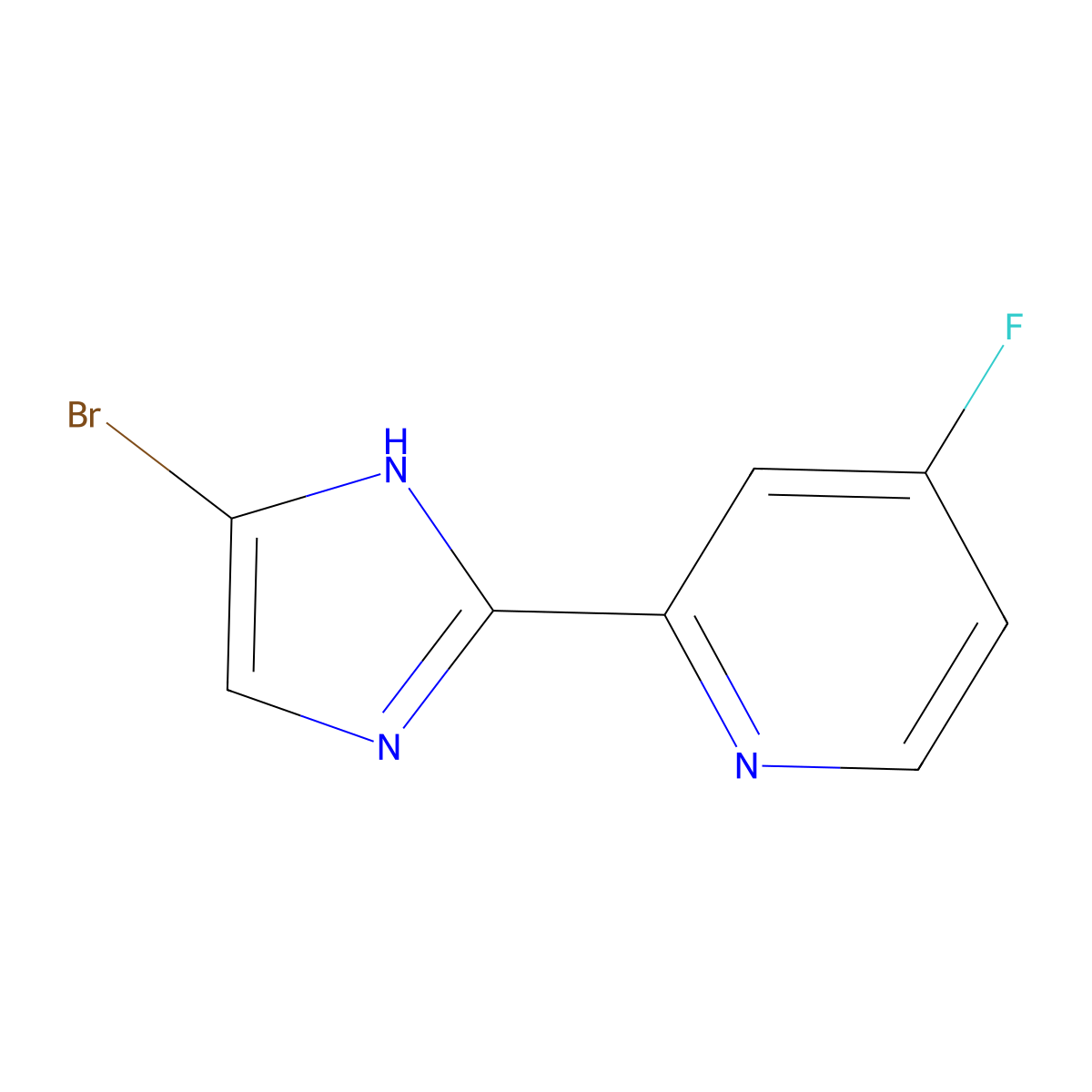 2-(4-bromo-1H-imidazol-2-yl)-4-fluoropyridine molecular structure, CAS 2256748-22-6