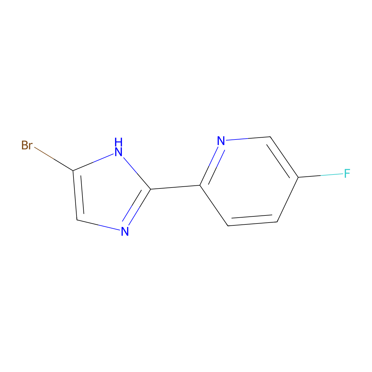 2-(4-bromo-1H-imidazol-2-yl)-5-fluoropyridine molecular structure, CAS 2256748-23-7