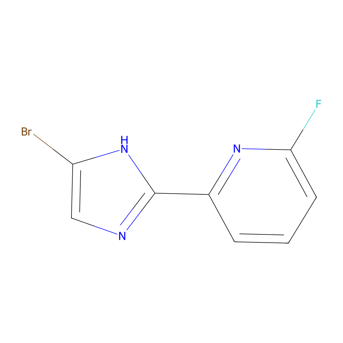 2-(4-bromo-1H-imidazol-2-yl)-6-fluoropyridine molecular structure, CAS 2256748-24-8