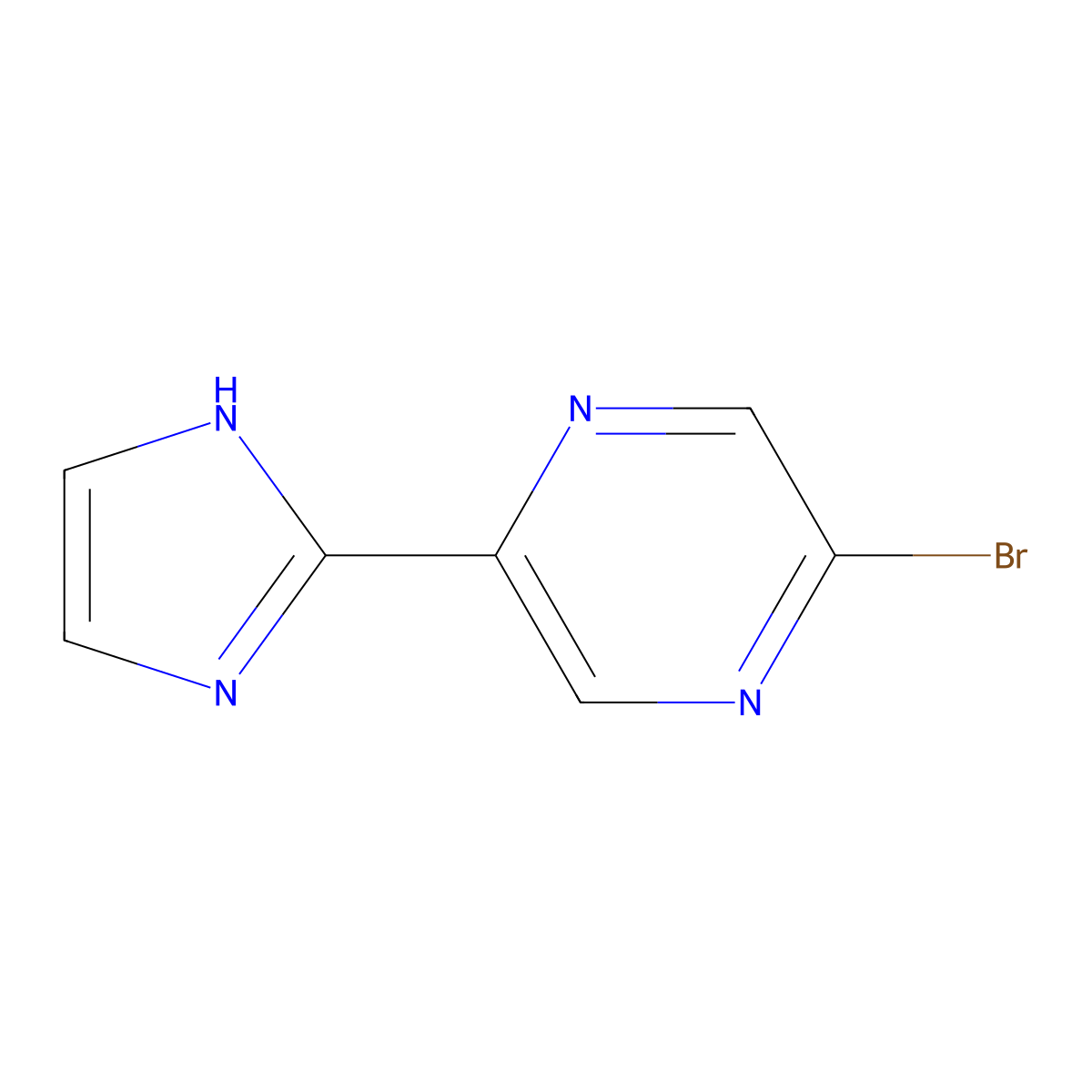 2-bromo-5-(1H-imidazol-2-yl)pyrazine molecular structure, CAS 2256748-26-0