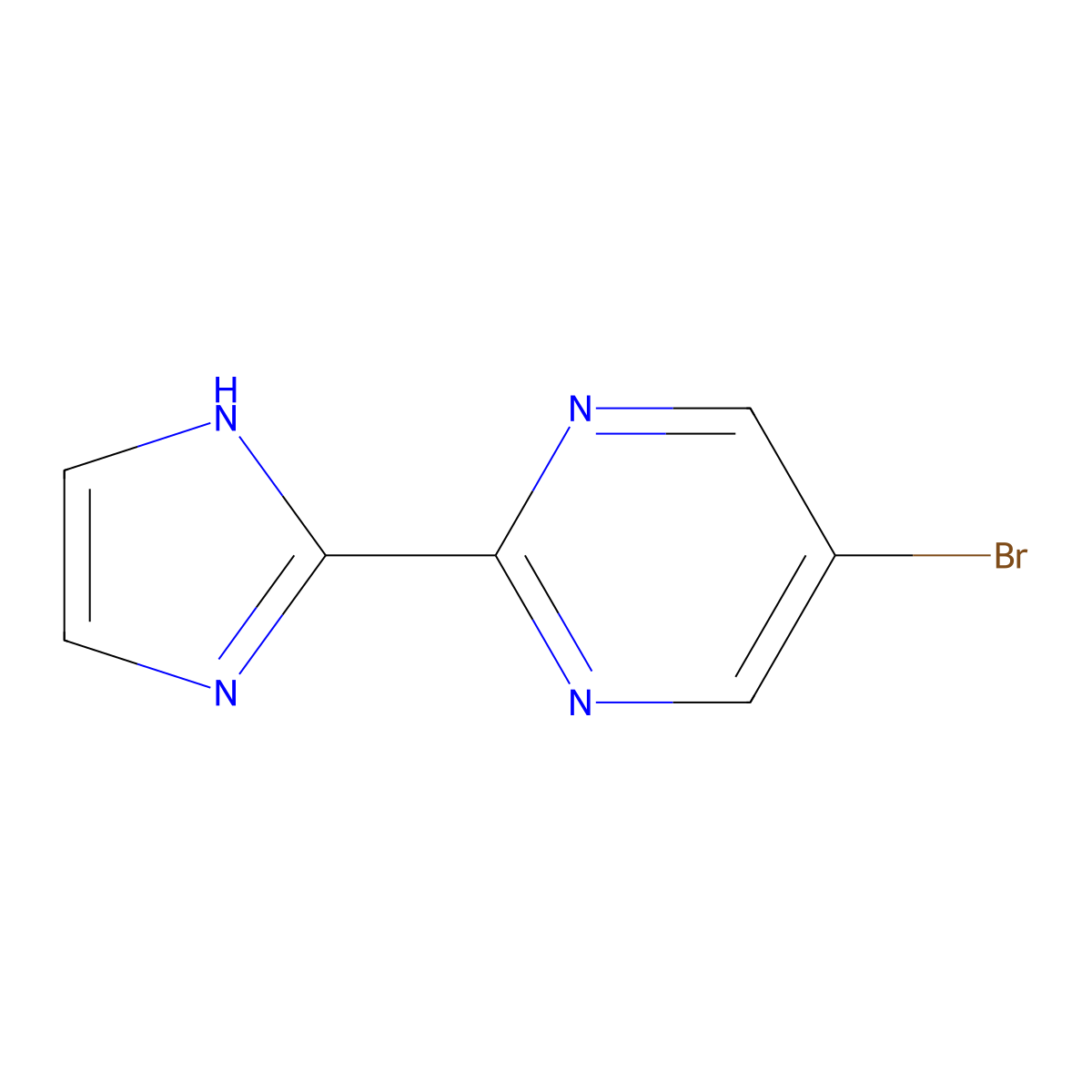 5-bromo-2-(1H-imidazol-2-yl)pyrimidine molecular structure, CAS 2256748-27-1