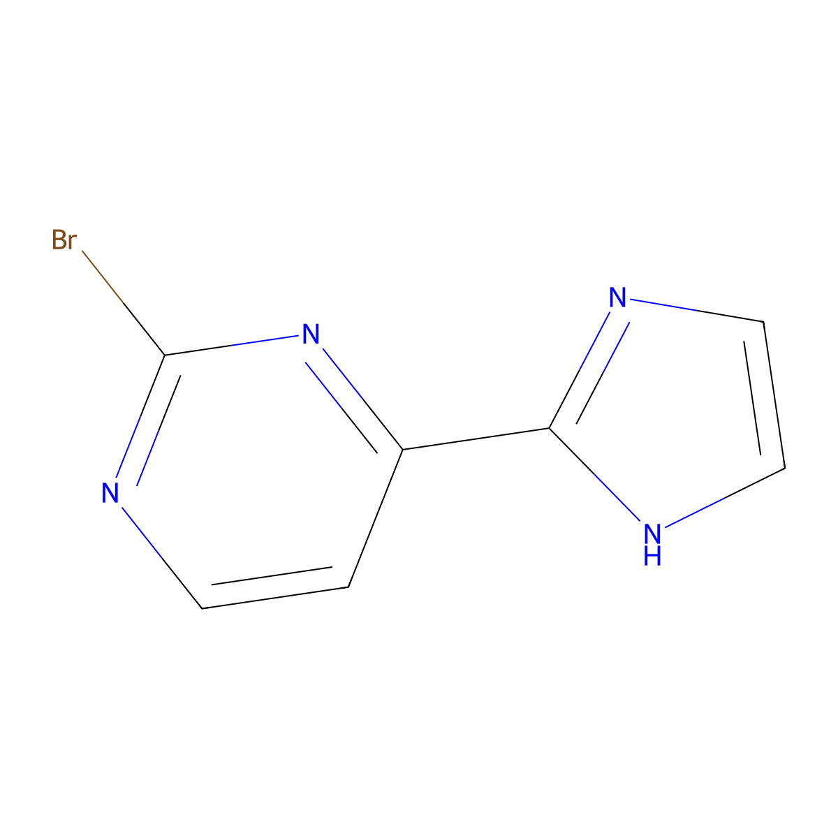 2-bromo-4-(1H-imidazol-2-yl)pyrimidine molecular structure, CAS 2256748-28-2