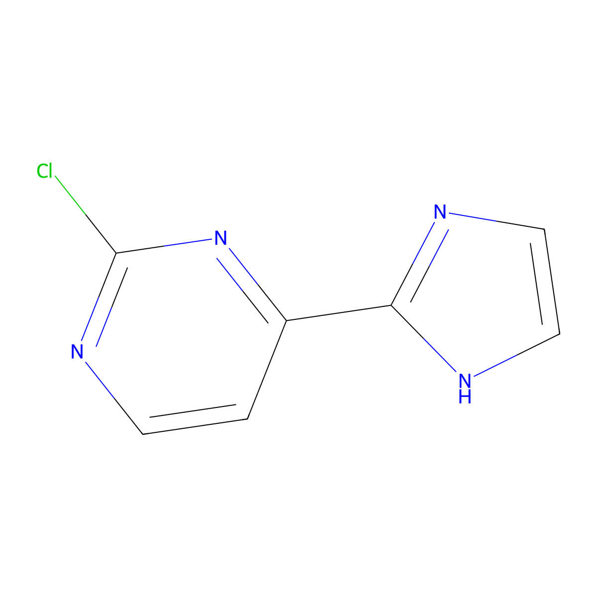 2-chloro-4-(1H-imidazol-2-yl)pyrimidine molecular structure, CAS 2256748-29-3