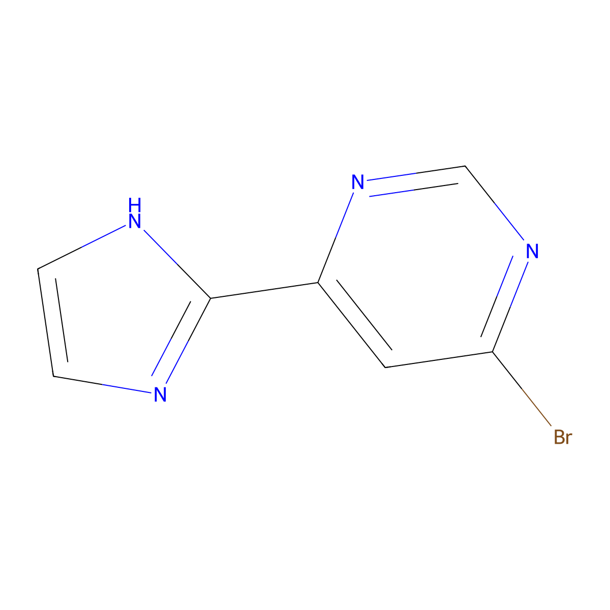 4-bromo-6-(1H-imidazol-2-yl)pyrimidine molecular structure, CAS 2256748-30-6