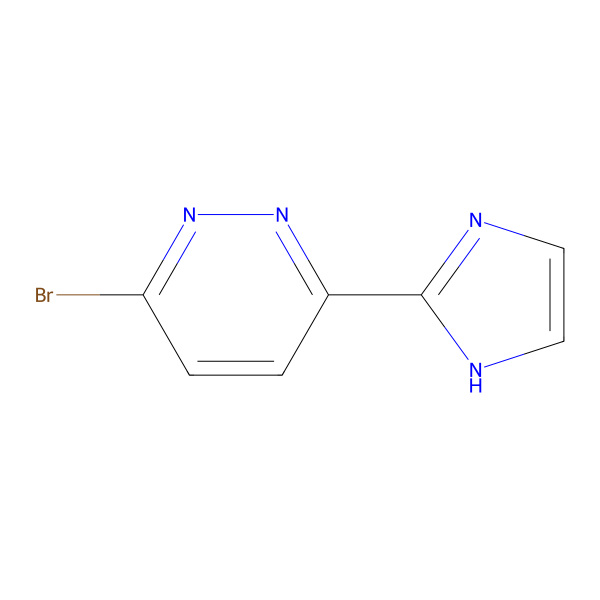 3-bromo-6-(1H-imidazol-2-yl)pyridazine molecular structure, CAS 2256748-32-8