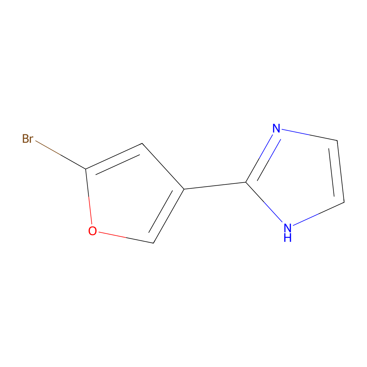 2-(5-bromofuran-3-yl)-1H-imidazole molecular structure, CAS 2256748-33-9