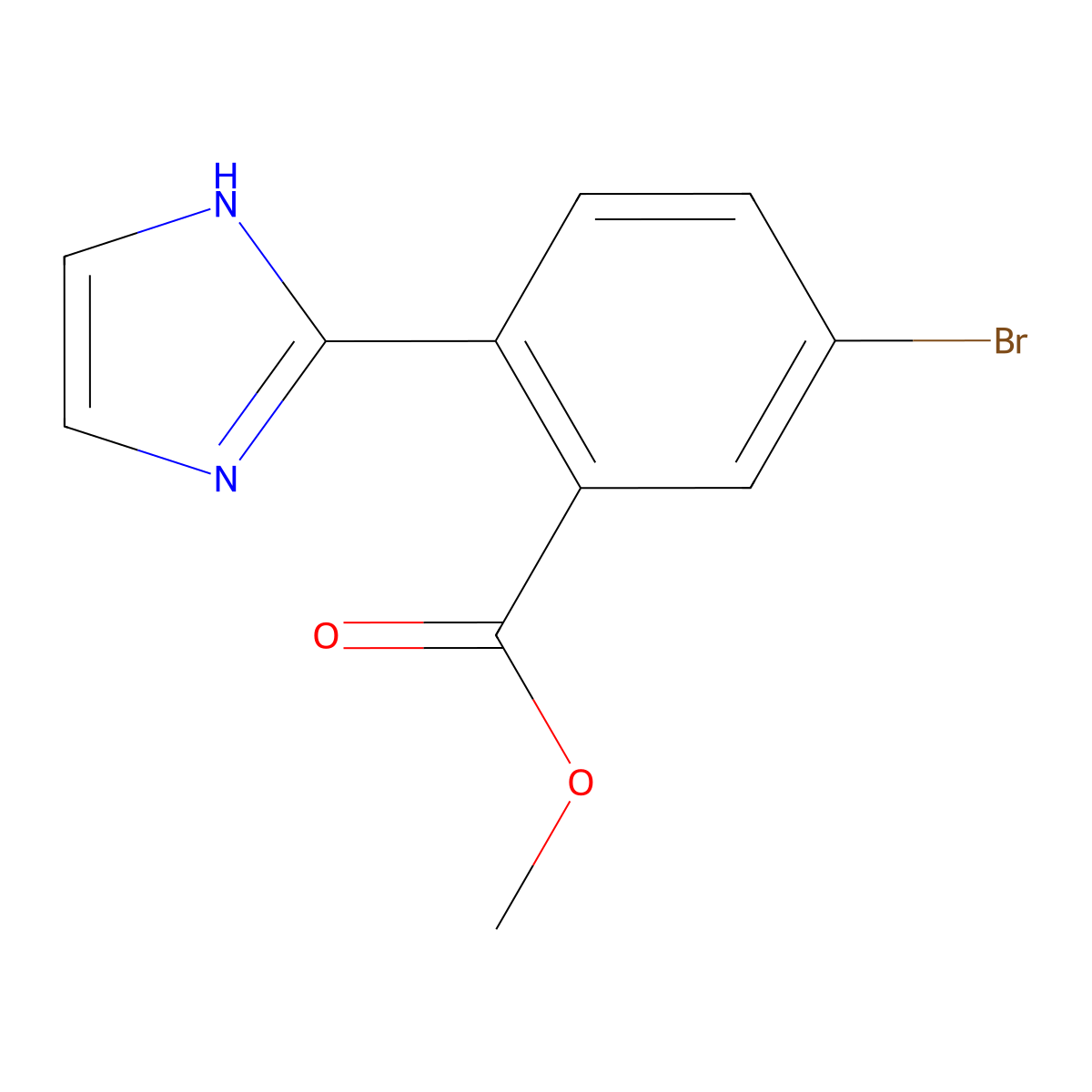 methyl 5-bromo-2-(1H-imidazol-2-yl)benzoate molecular structure, CAS 2256748-37-3