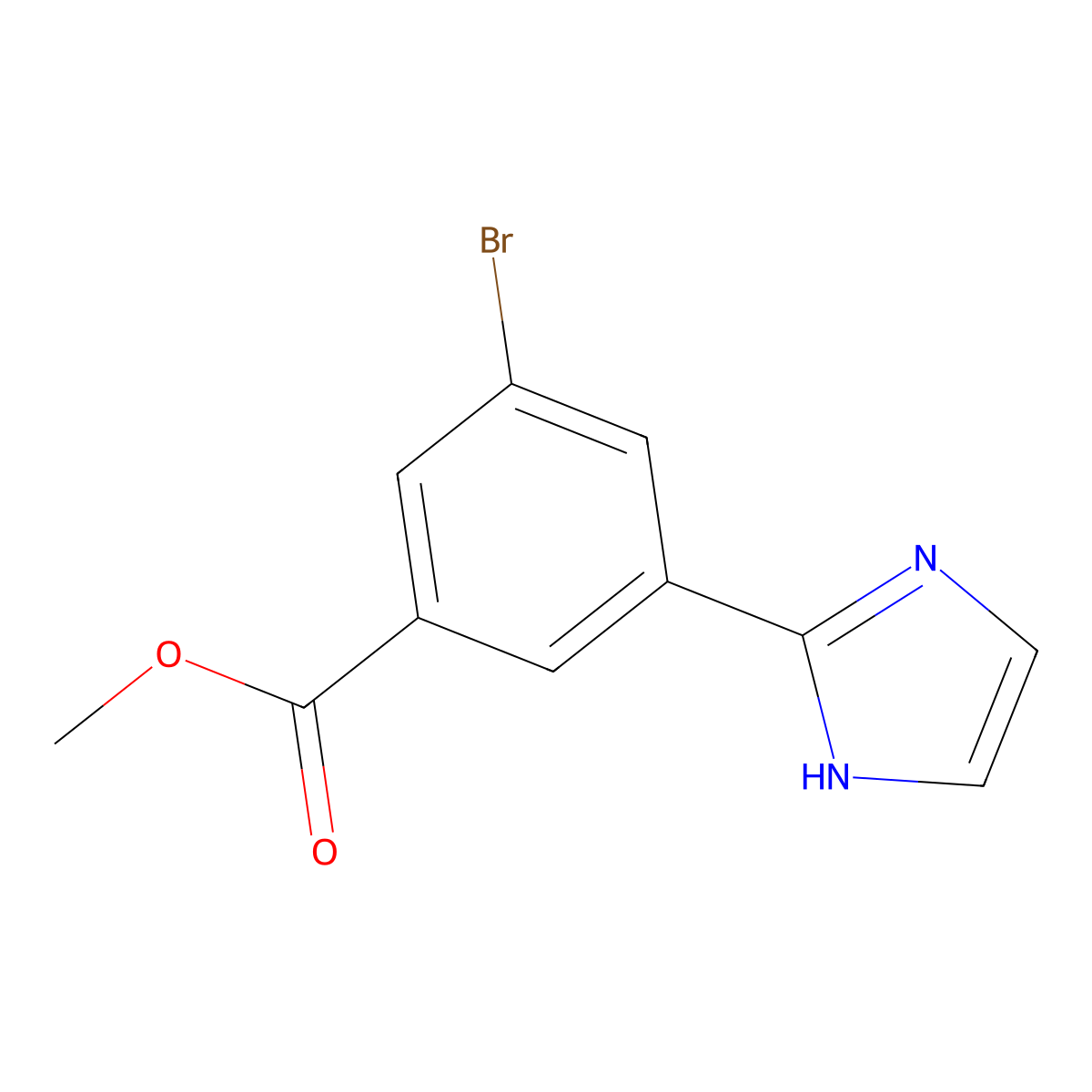 methyl 3-bromo-5-(1H-imidazol-2-yl)benzoate molecular structure, CAS 2256748-38-4