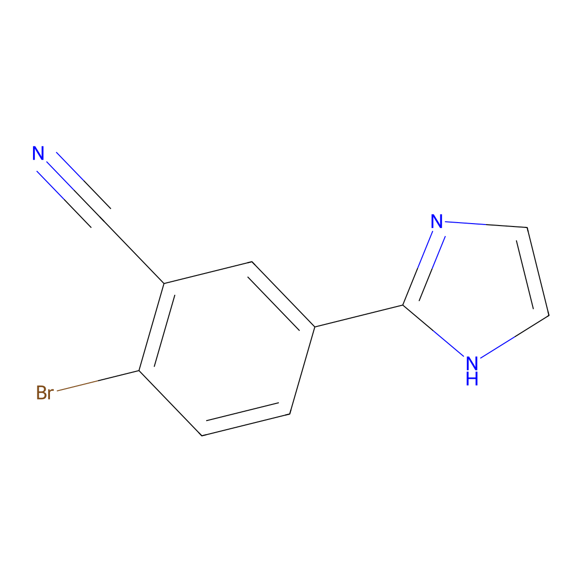 2-bromo-5-(1H-imidazol-2-yl)benzonitrile molecular structure, CAS 2256748-41-9